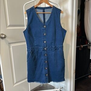 Denim Sleeveless Button-Down Dress
